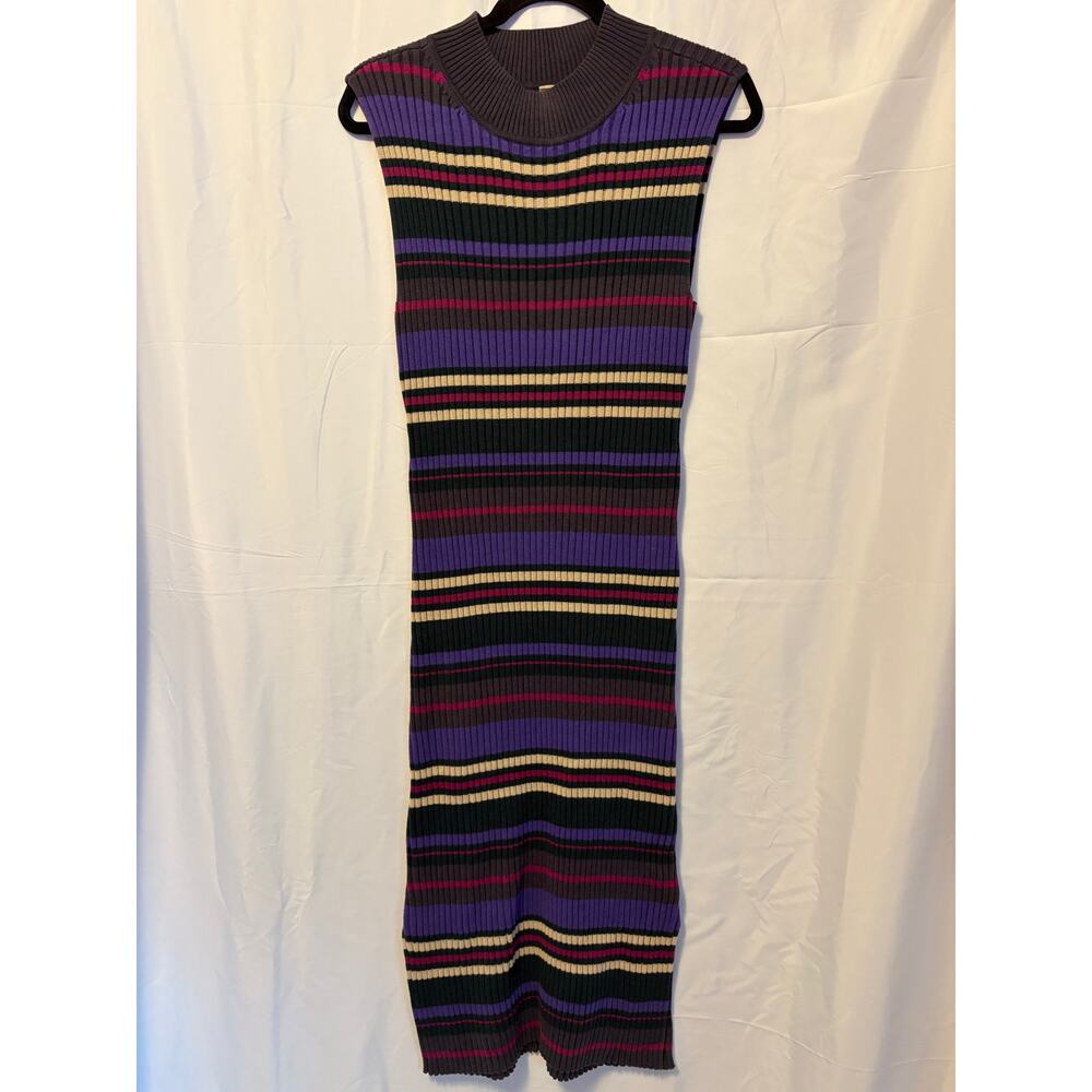 Dolan Knitted Anne Ribbed Dress Purple Sz M